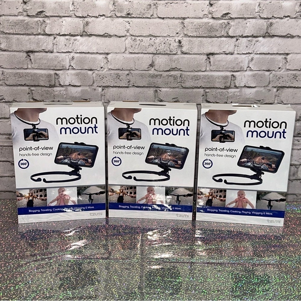 Motion Mount Point-of-View Hands Free Universal Phone Holder Lot of 3 NEW